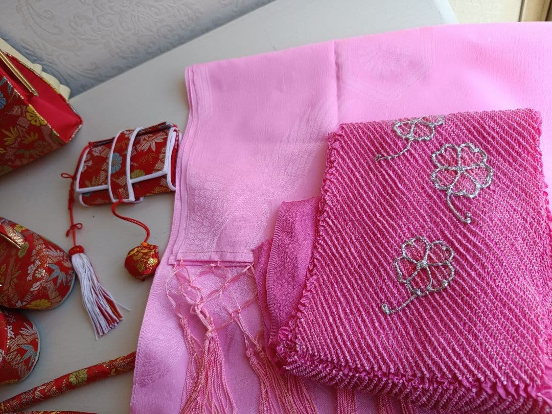 式部浪漫☆新品刺繍入着物☆作り帯フルセット