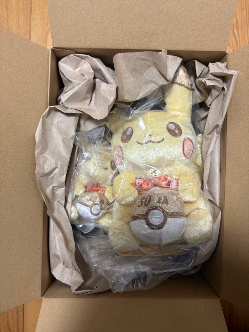 新品未使用　30周年記念 ピカピカ！ピカチュウ マスコット&ぬいぐるみ2点セット
