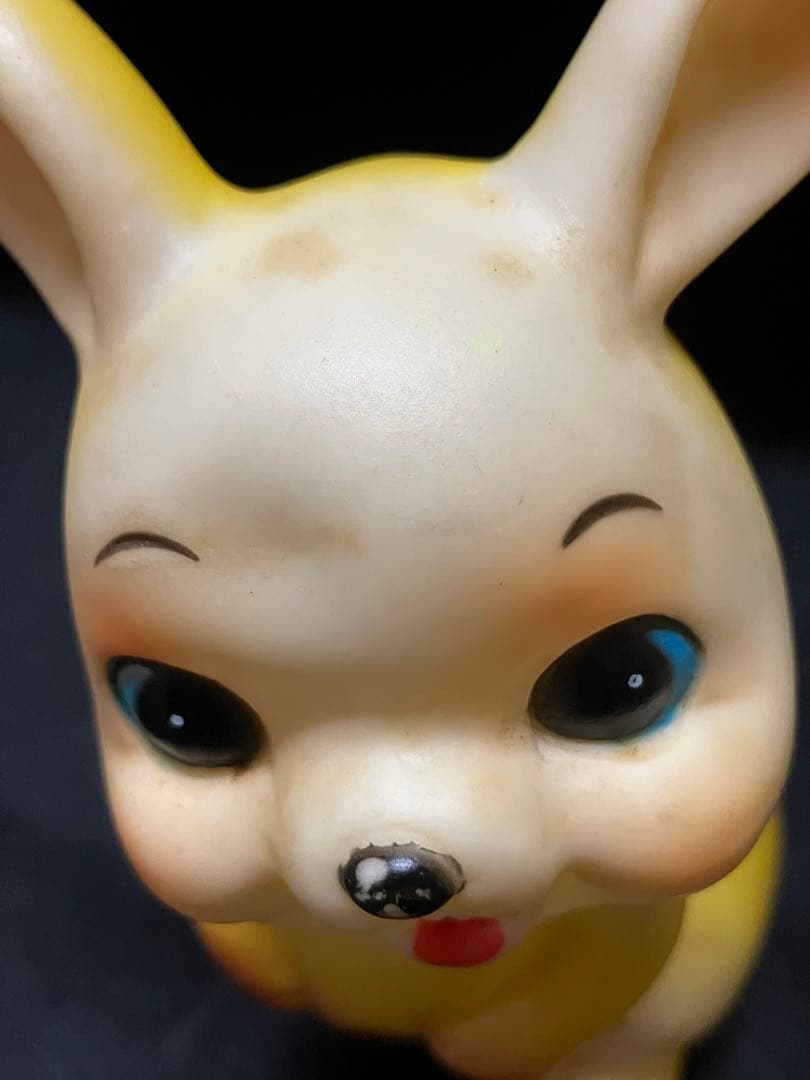 当時物 うさぎ アヒル　しか　ソフビ 3個　笛人形　欠損有り　B2297