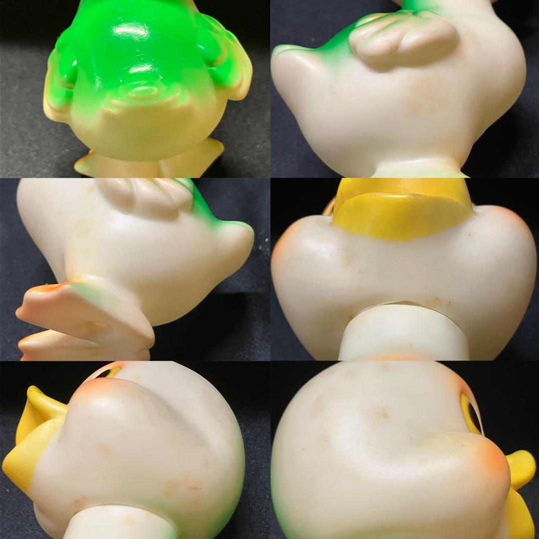 当時物 うさぎ アヒル　しか　ソフビ 3個　笛人形　欠損有り　B2297