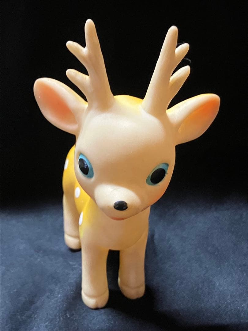 当時物 うさぎ アヒル　しか　ソフビ 3個　笛人形　欠損有り　B2297