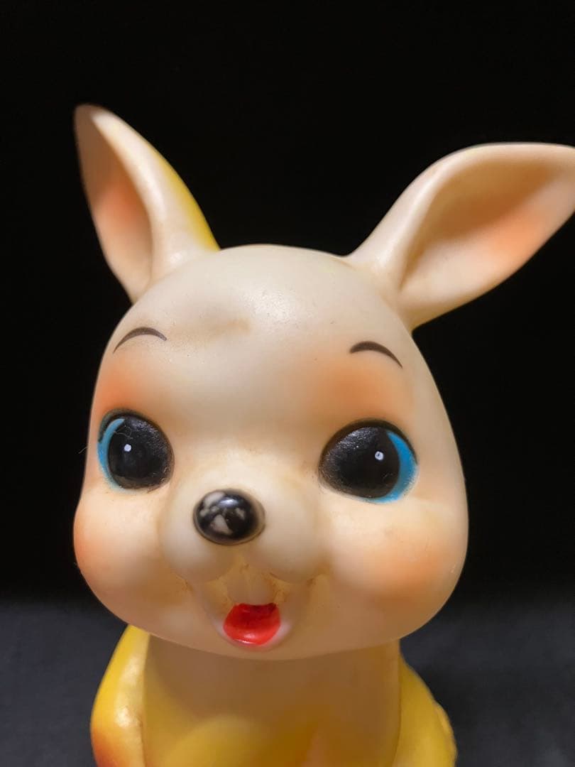 当時物 うさぎ アヒル　しか　ソフビ 3個　笛人形　欠損有り　B2297