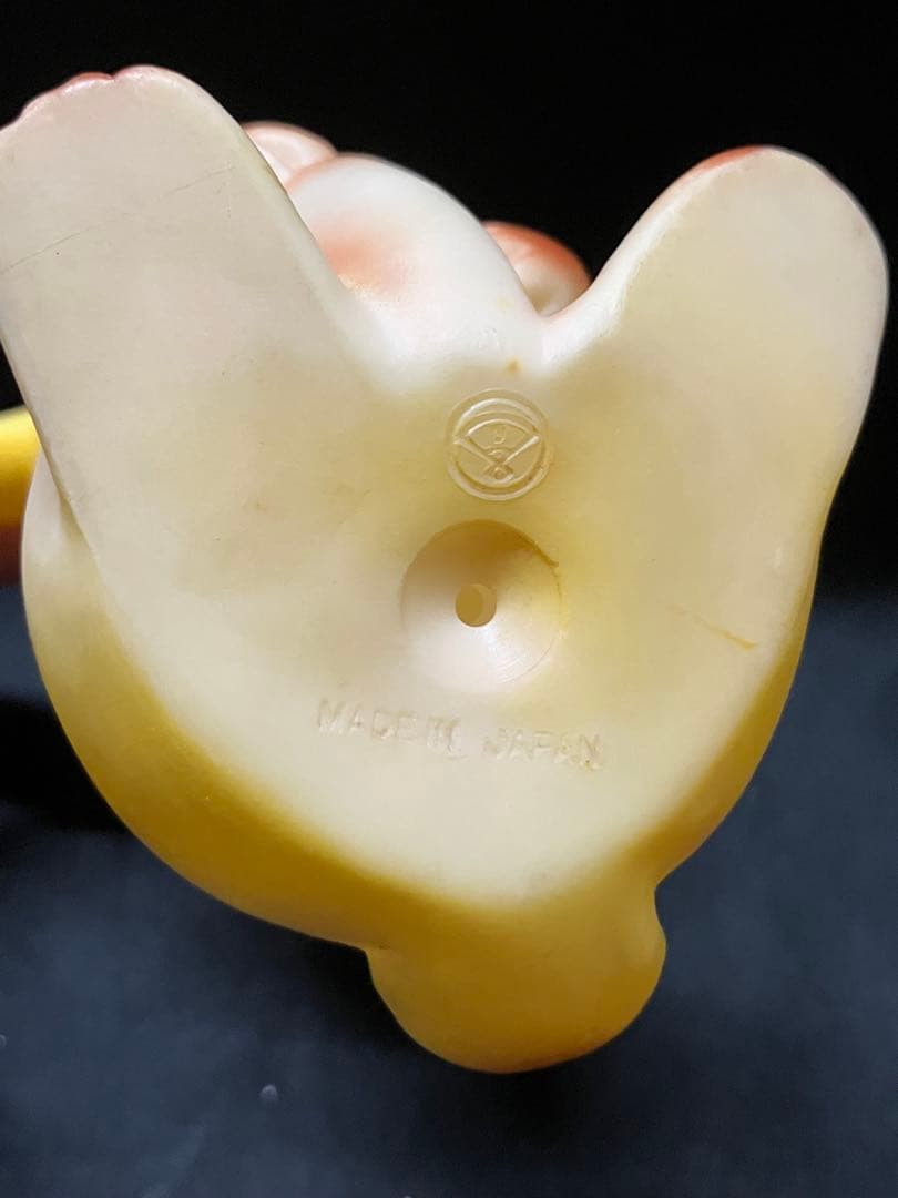 当時物 うさぎ アヒル　しか　ソフビ 3個　笛人形　欠損有り　B2297