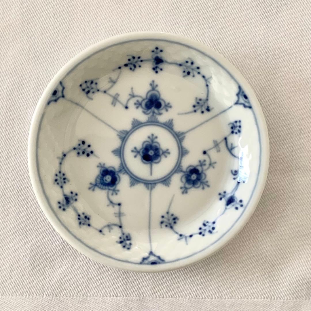 北欧ビンテージ・B&G・豆皿3枚Φ9.8cm・ブルーフルーテッド