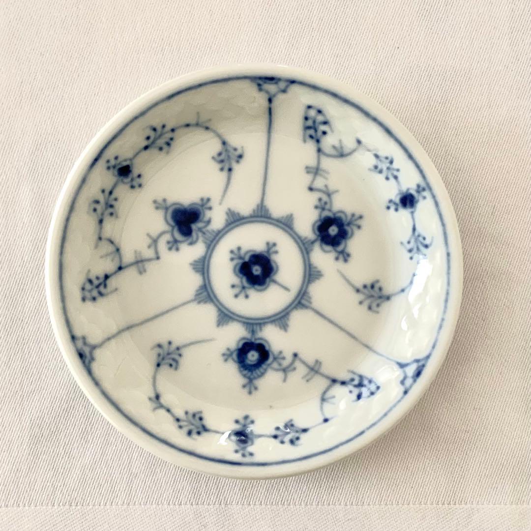 北欧ビンテージ・B&G・豆皿3枚Φ9.8cm・ブルーフルーテッド