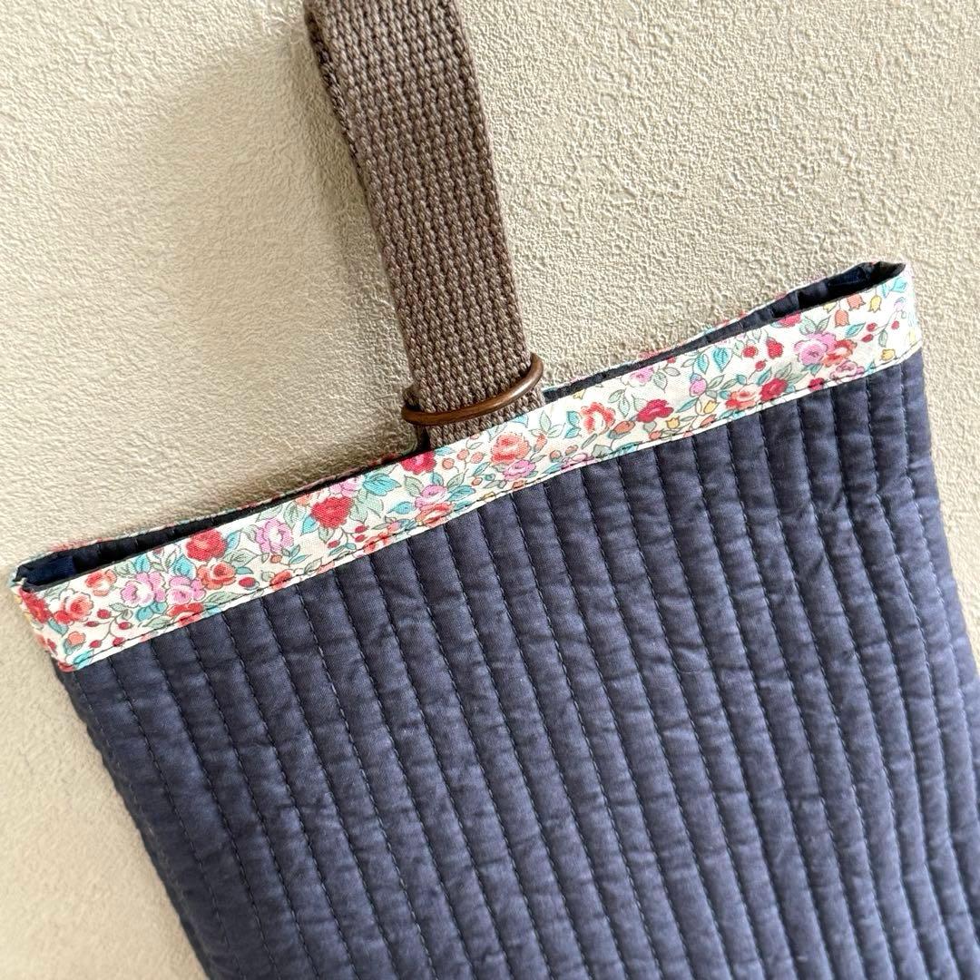 ヌビ 3点セット 女の子 レッスンバッグ 上履き 体操服 お着替え 紺 花柄 w