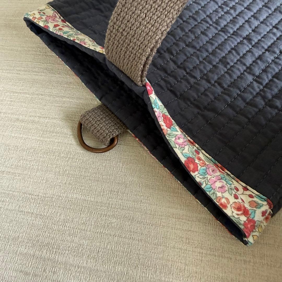 ヌビ 3点セット 女の子 レッスンバッグ 上履き 体操服 お着替え 紺 花柄 w