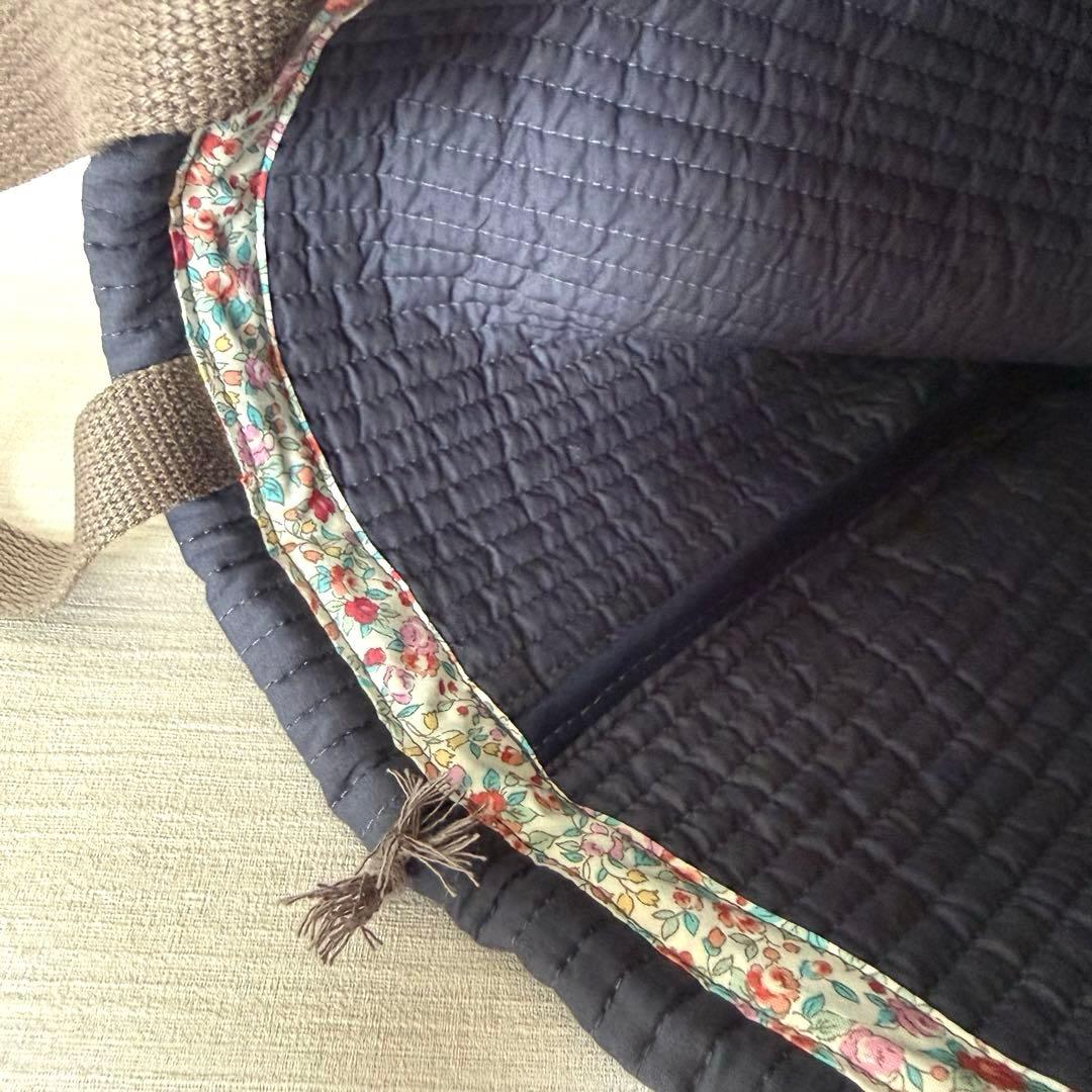 ヌビ 3点セット 女の子 レッスンバッグ 上履き 体操服 お着替え 紺 花柄 w