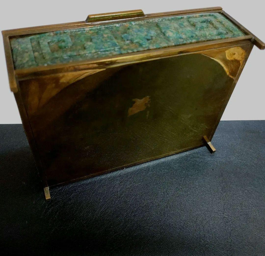 アンティーク・ヴィンテージ　メキシコ　宝石箱　真鍮　インレイ