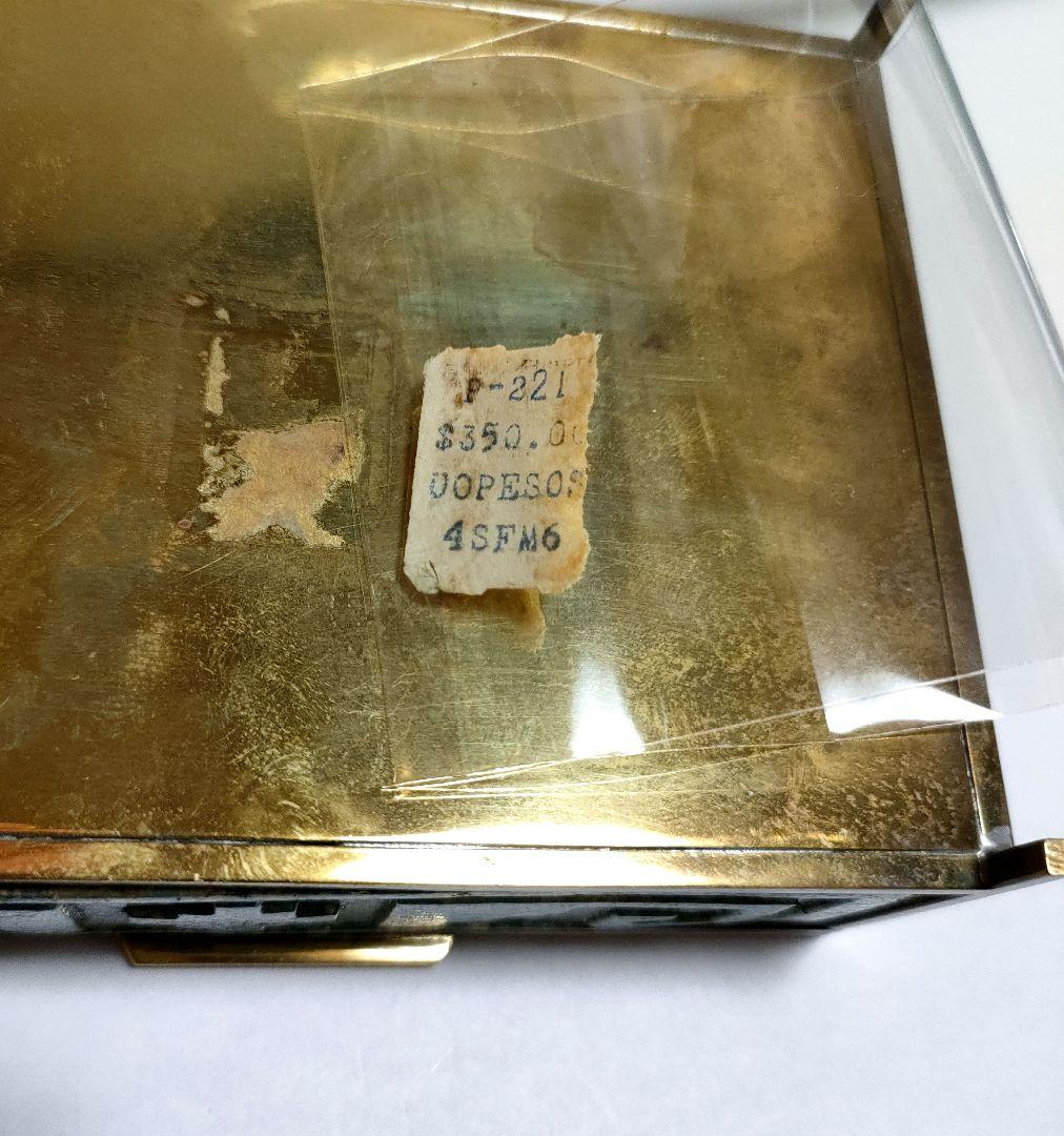 アンティーク・ヴィンテージ　メキシコ　宝石箱　真鍮　インレイ