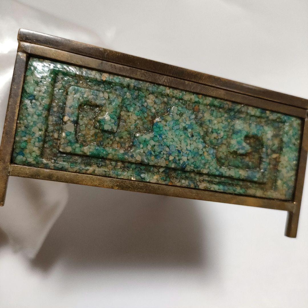 アンティーク・ヴィンテージ　メキシコ　宝石箱　真鍮　インレイ