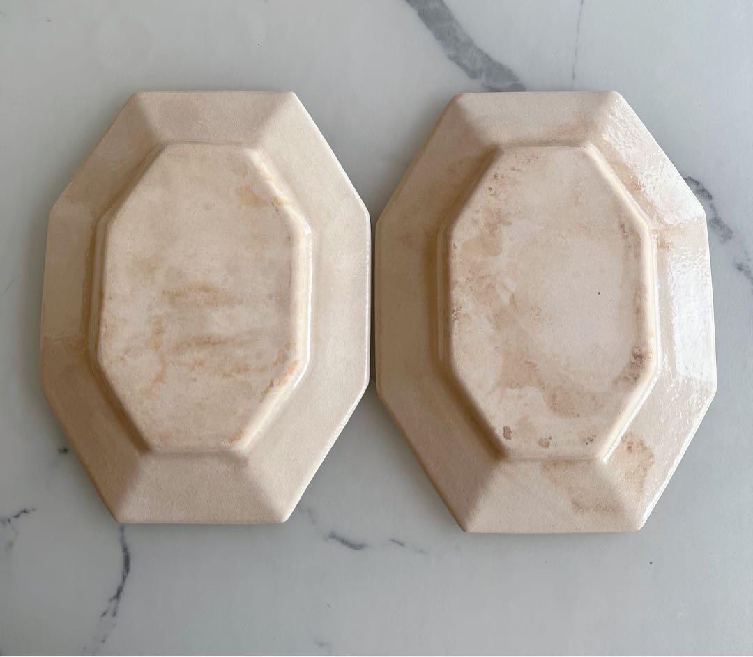 棚橋祐介 長八角皿L オクトゴナル舟形 大 2枚セットベージュ