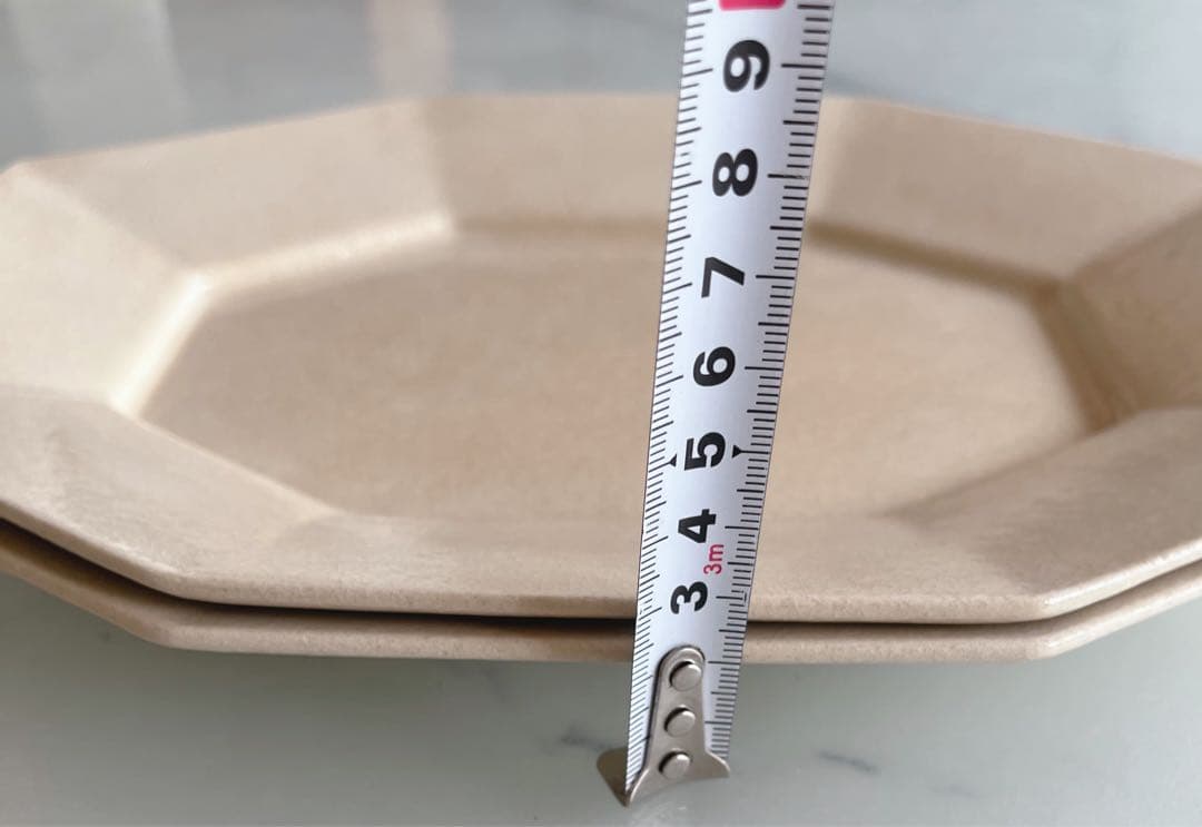 棚橋祐介 長八角皿L オクトゴナル舟形 大 2枚セットベージュ