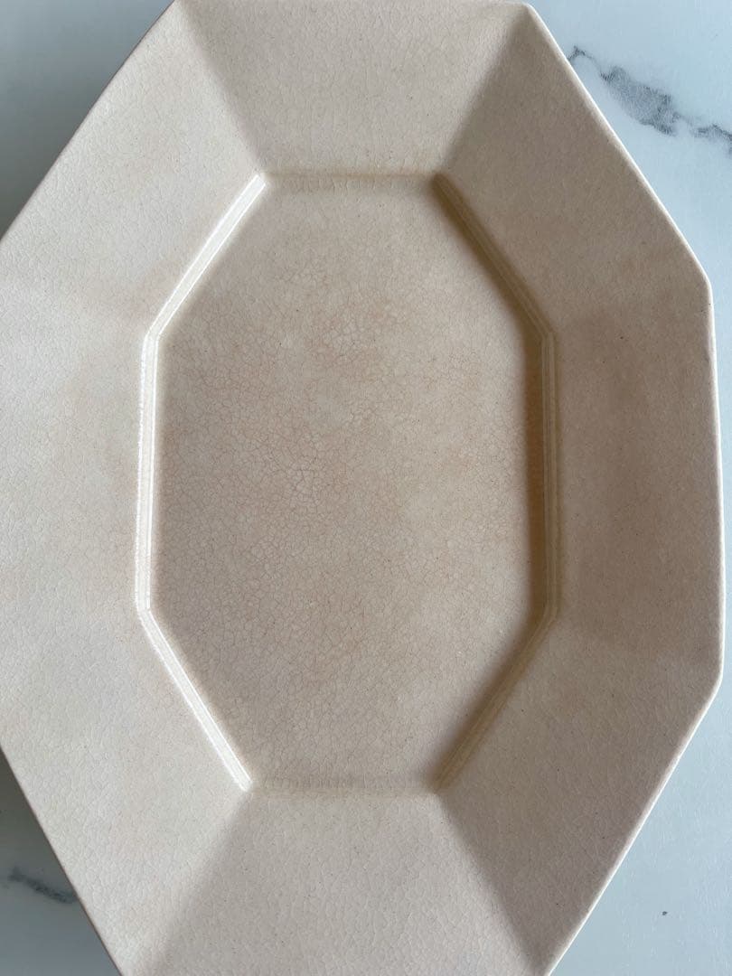 棚橋祐介 長八角皿L オクトゴナル舟形 大 2枚セットベージュ