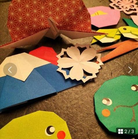 壁面飾り　干支蛇　祝い鶴　つばき　ダルマ等　折り紙　現品　【再お値下げ中】