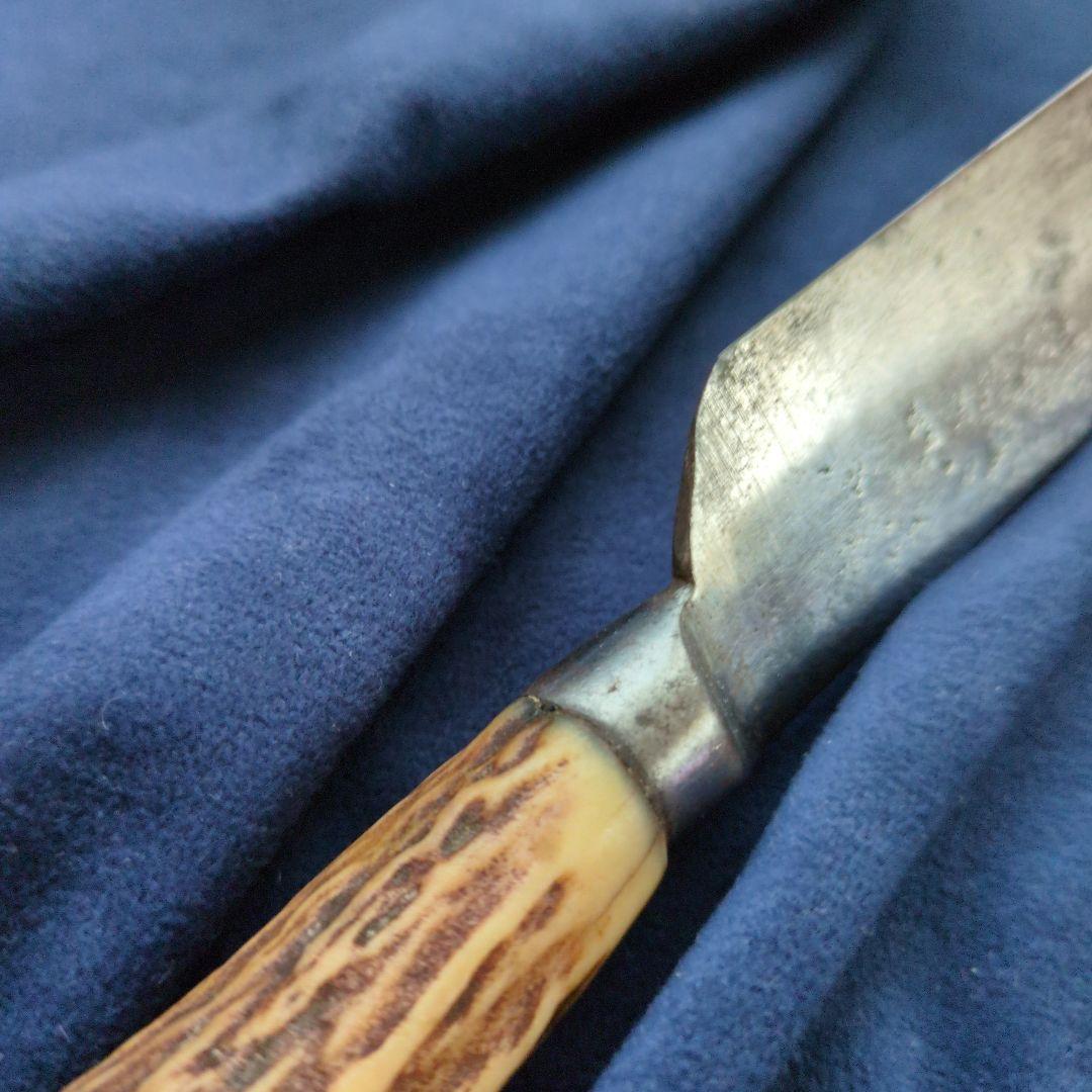 イギリス　アンティークナイフ 鹿の角　バーベキューナイフ