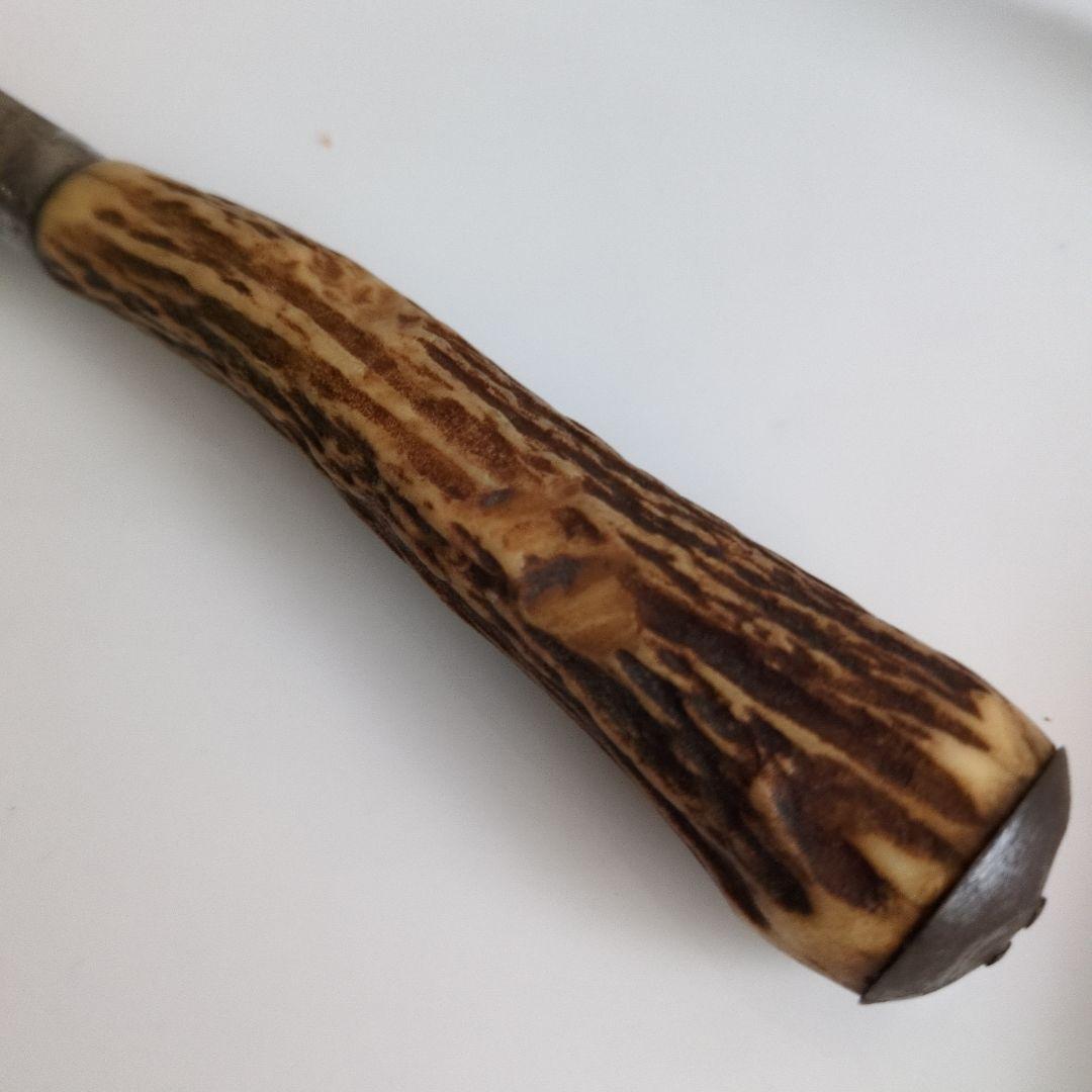 イギリス　アンティークナイフ 鹿の角　バーベキューナイフ