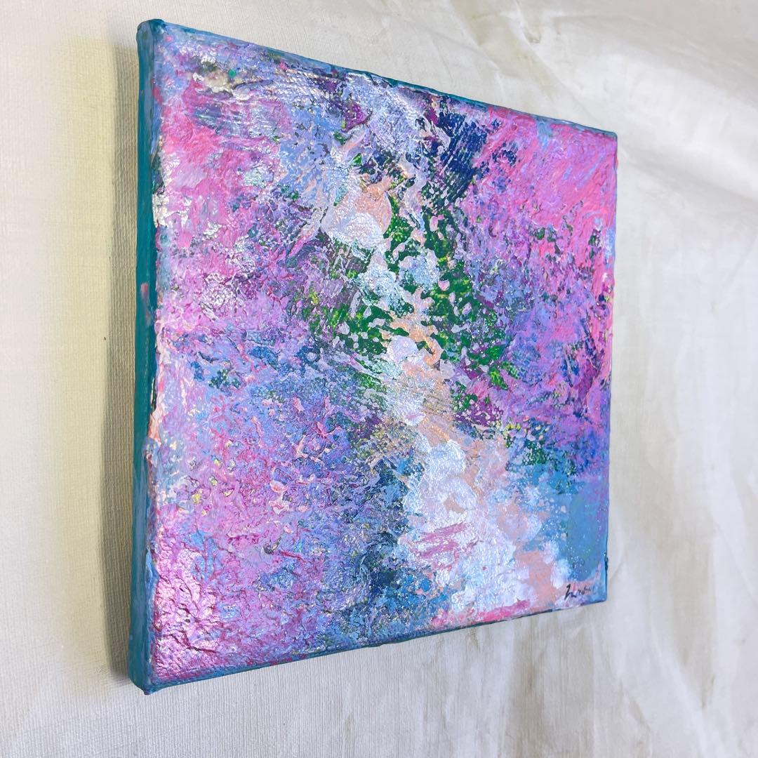 【原画 18×18cm】春の抽象画：Vernal Flow