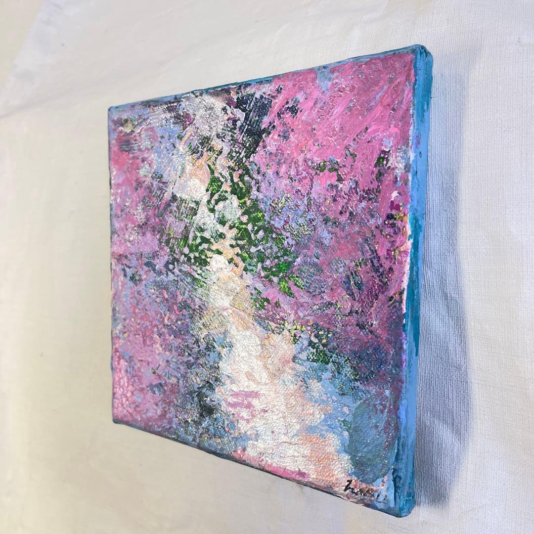 【原画 18×18cm】春の抽象画：Vernal Flow