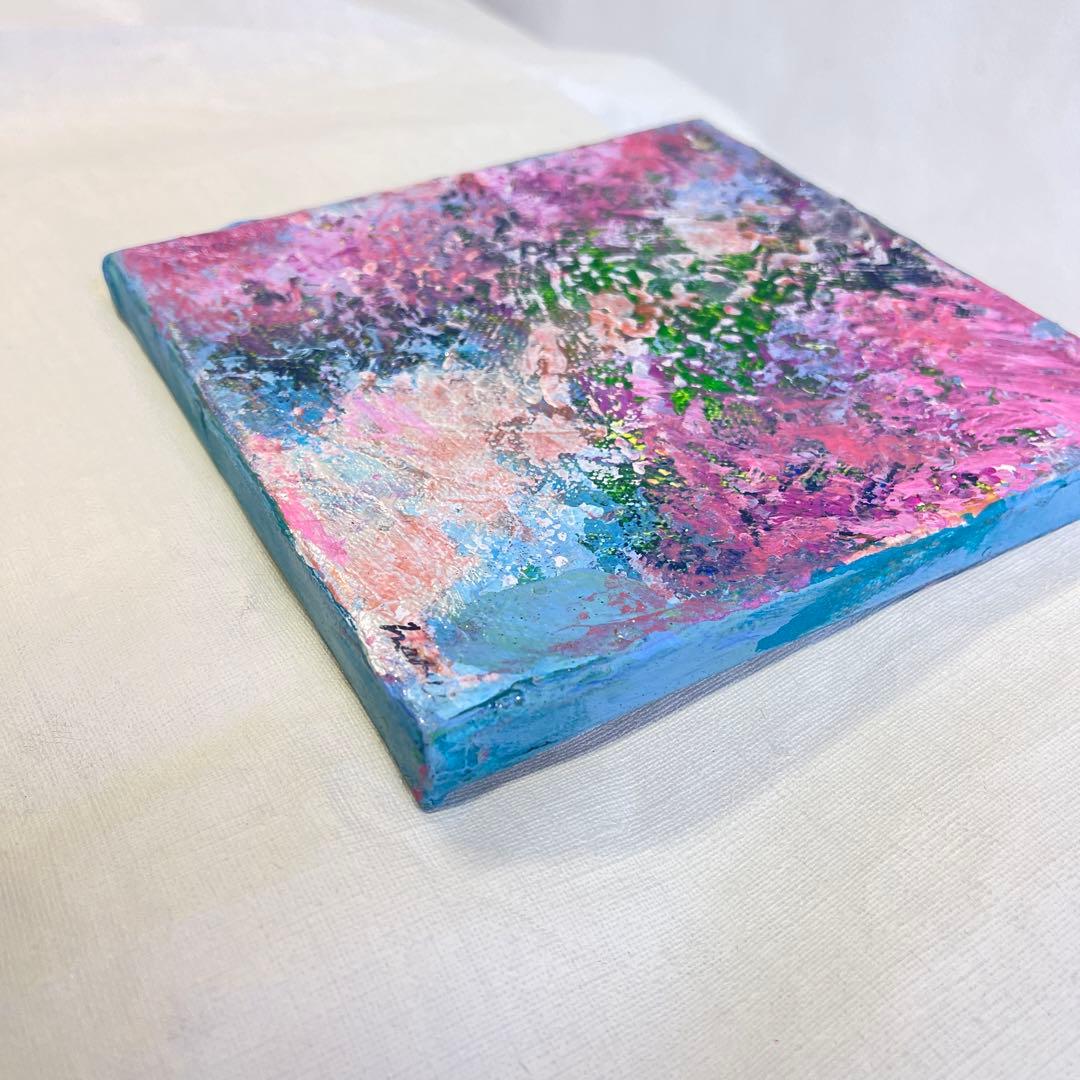 【原画 18×18cm】春の抽象画：Vernal Flow