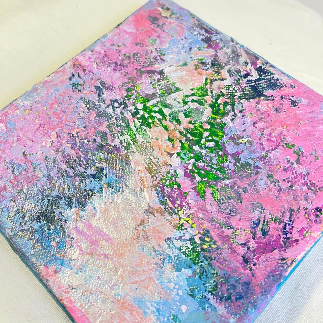 【原画 18×18cm】春の抽象画：Vernal Flow