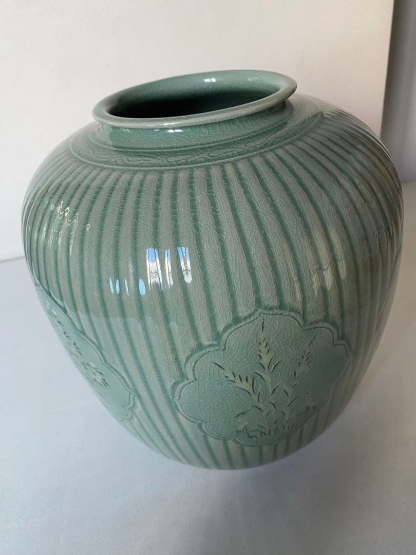 海林　花瓶　花器　高麗青磁　壺