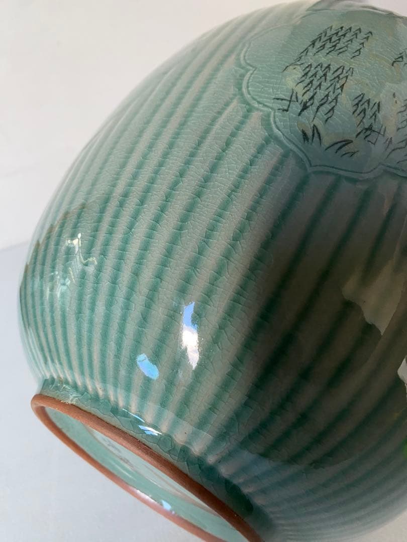 海林　花瓶　花器　高麗青磁　壺