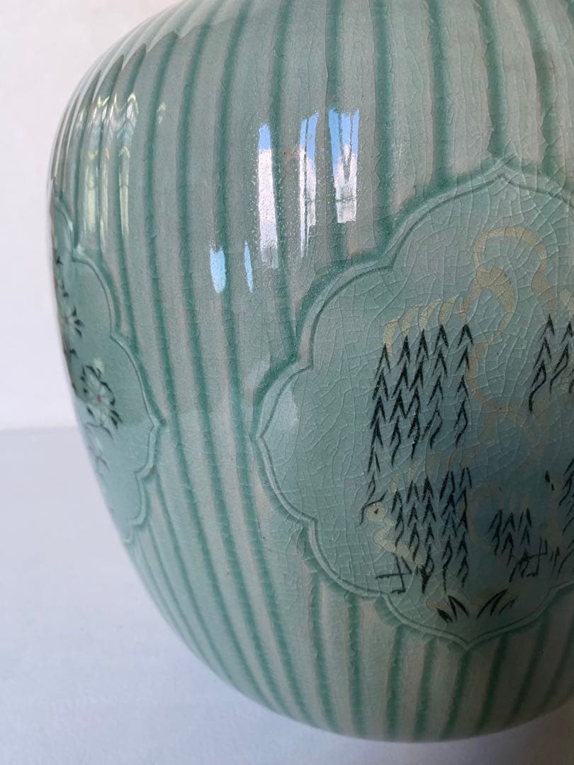 海林　花瓶　花器　高麗青磁　壺