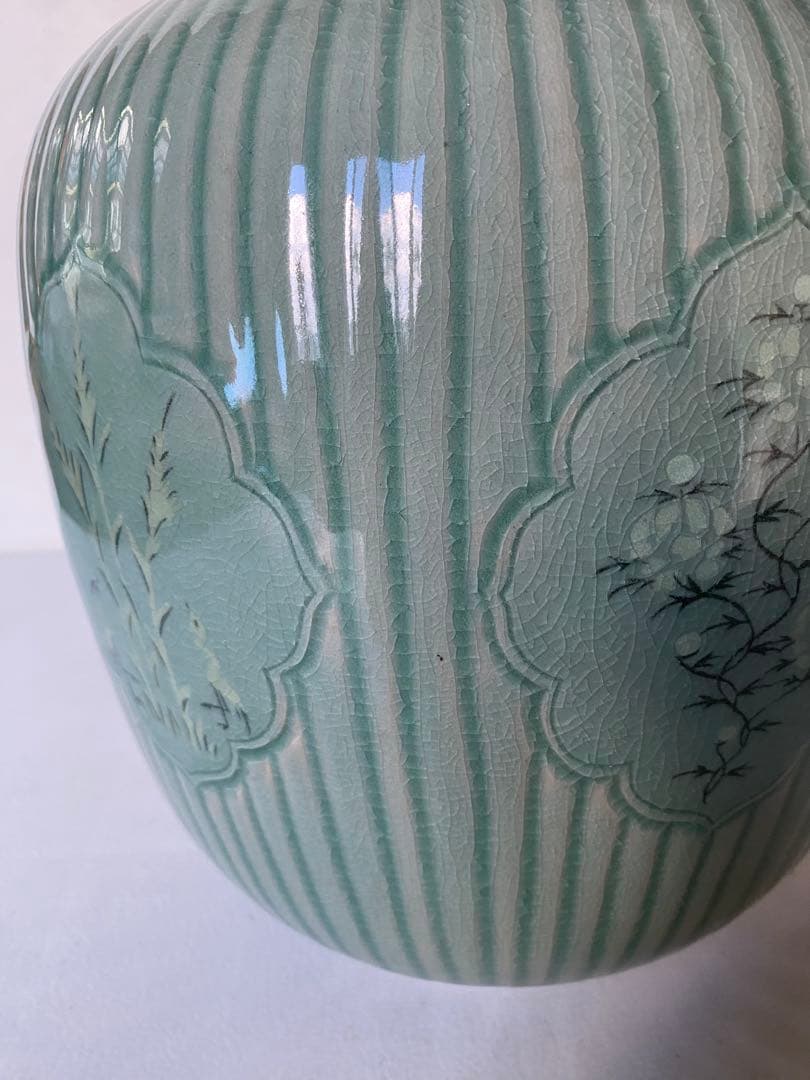 海林　花瓶　花器　高麗青磁　壺