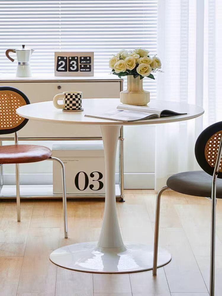 円形ホワイトテーブル 訳あり品　写真をご確認 TBL01-100-02