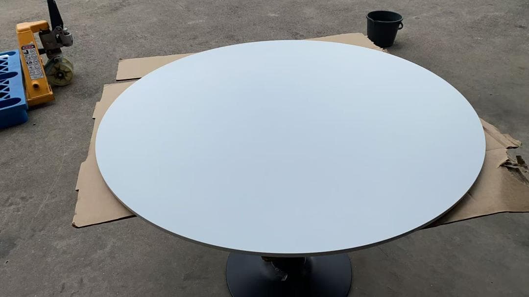 円形ホワイトテーブル 訳あり品　写真をご確認 TBL01-100-02