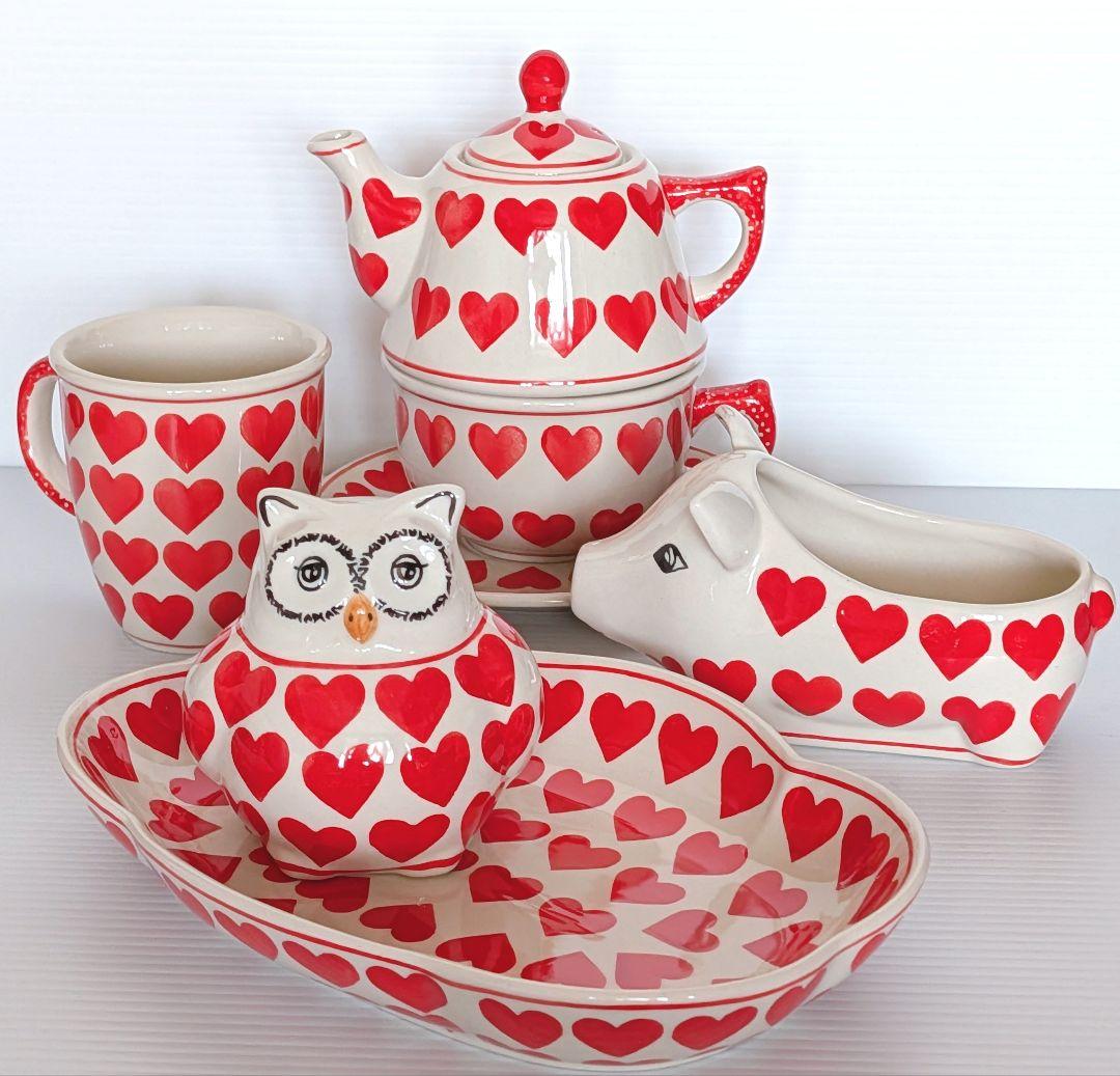 ポーリッシュポタリー マヌファクトゥラ 大ハートセット♡.*・゜