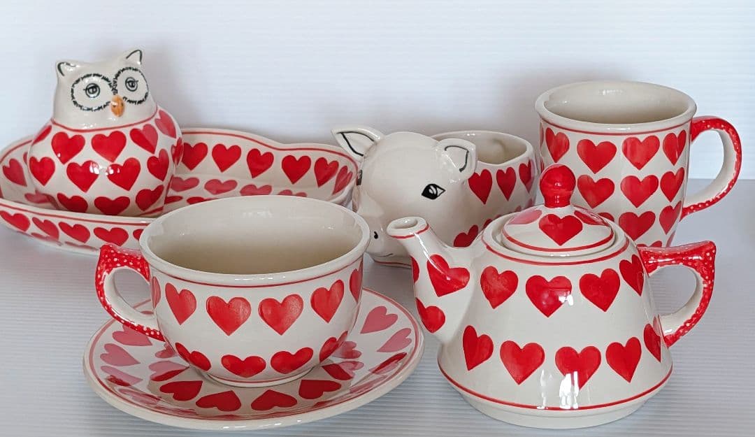 ポーリッシュポタリー マヌファクトゥラ 大ハートセット♡.*・゜