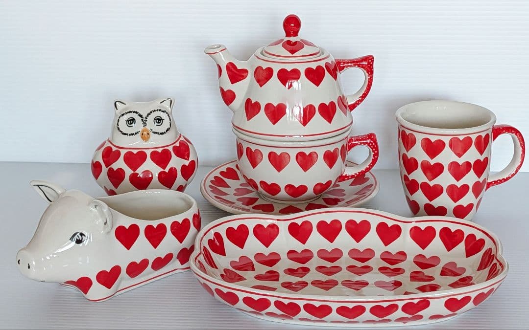 ポーリッシュポタリー マヌファクトゥラ 大ハートセット♡.*・゜