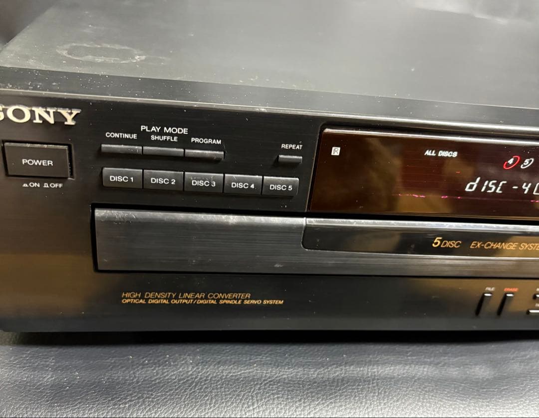 【通電確認済み】SONY CDP-C445 回転式5連装CDプレーヤー