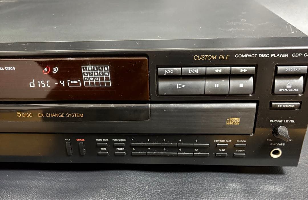 【通電確認済み】SONY CDP-C445 回転式5連装CDプレーヤー