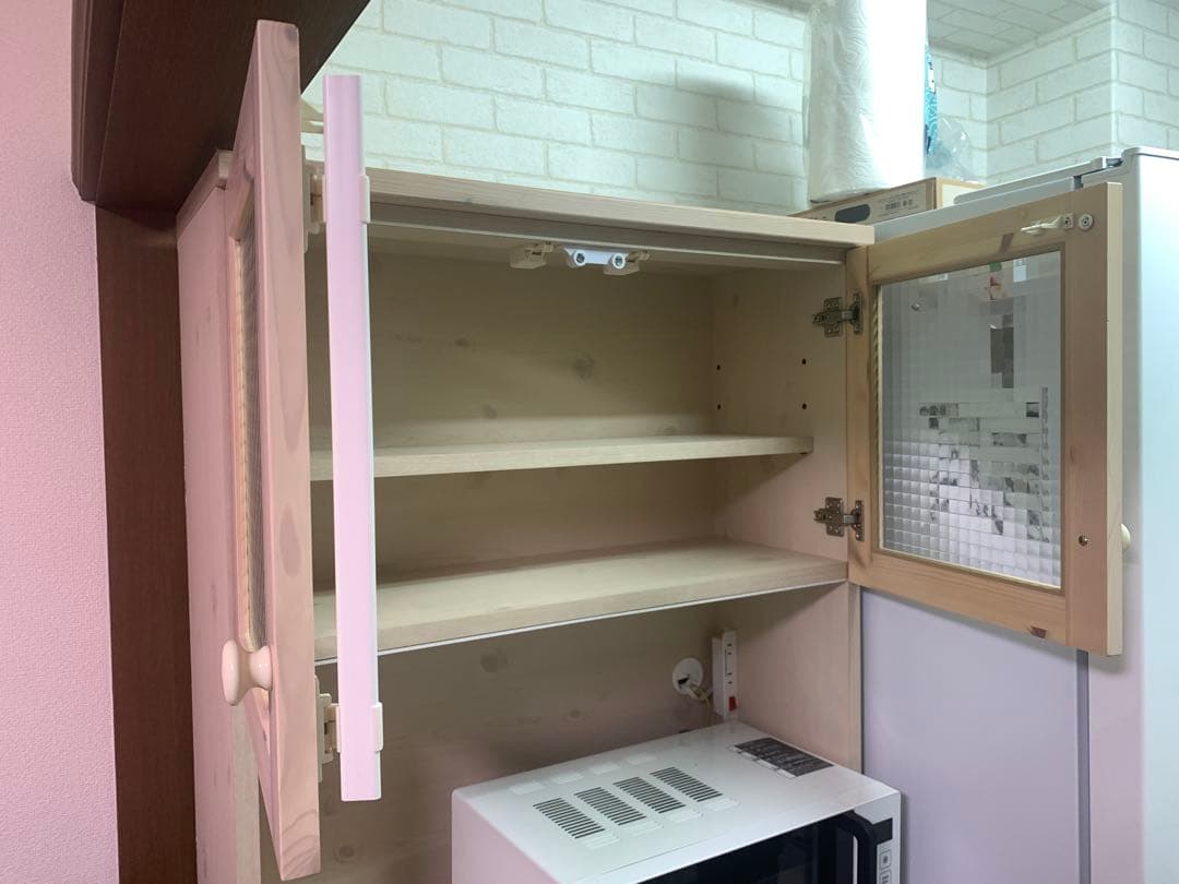 【もえたん】カントリー食器棚・キッチンカウンター・レンジ台