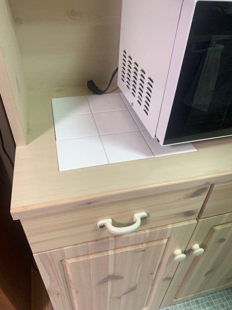 【もえたん】カントリー食器棚・キッチンカウンター・レンジ台