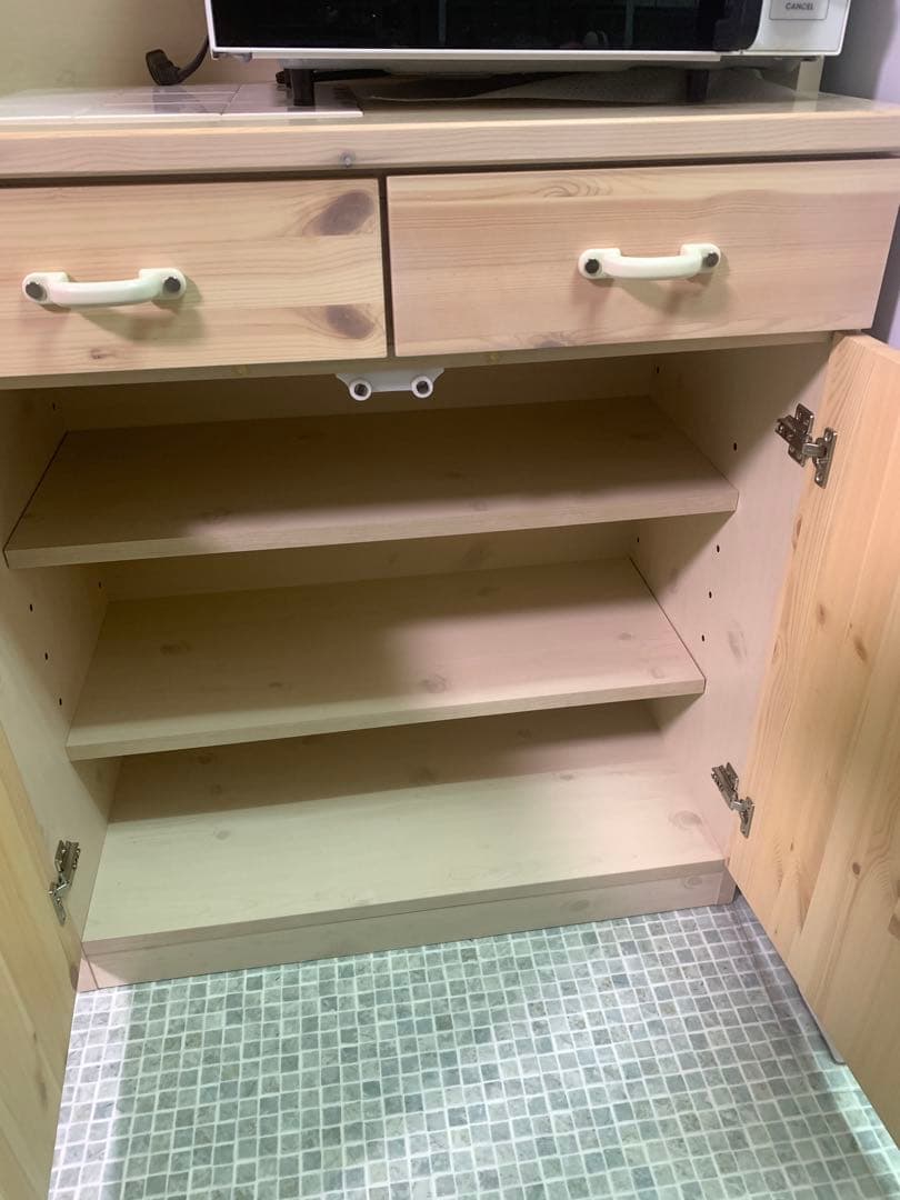 【もえたん】カントリー食器棚・キッチンカウンター・レンジ台