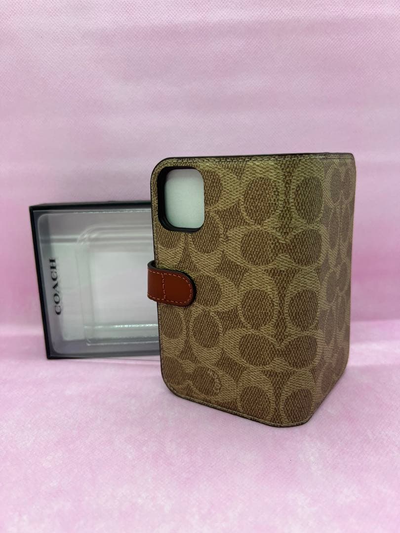 『A032』★正規品★COACH iPhone12miniケ–ス/Brown