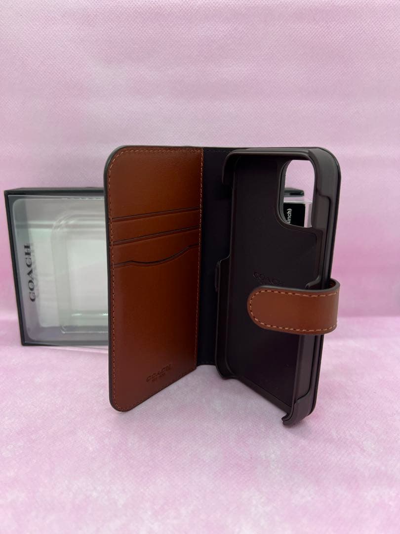 『A032』★正規品★COACH iPhone12miniケ–ス/Brown