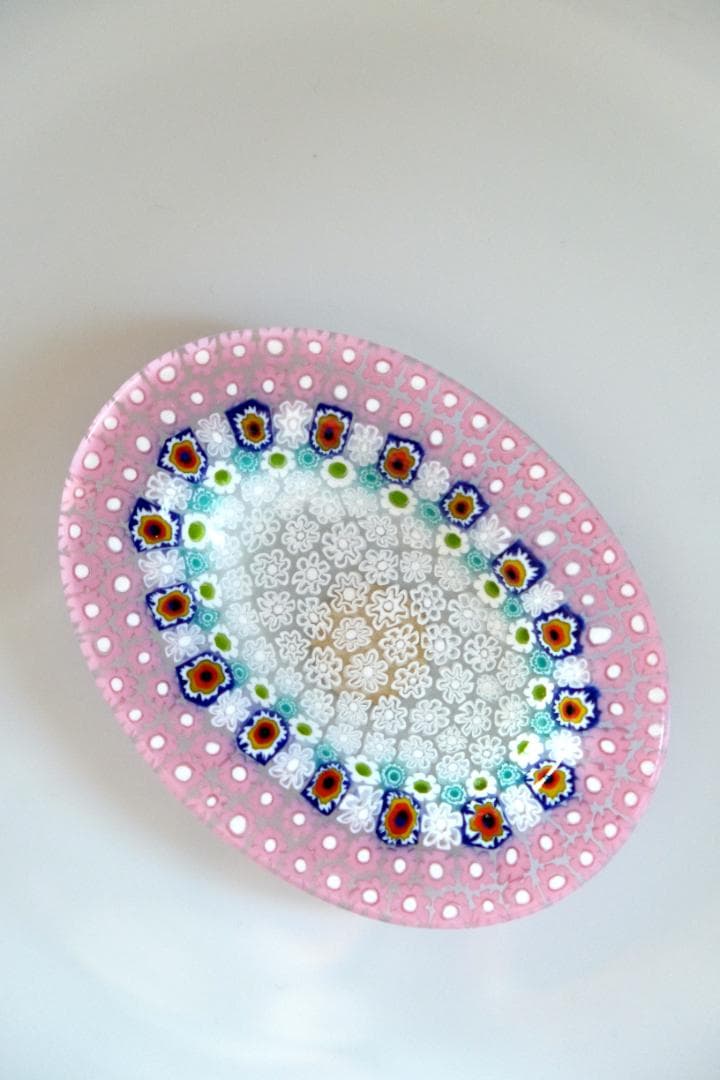 ベネチアングラス プレート ミルフィオリ 小皿 モレッティ 田子美紀 江波冨士子