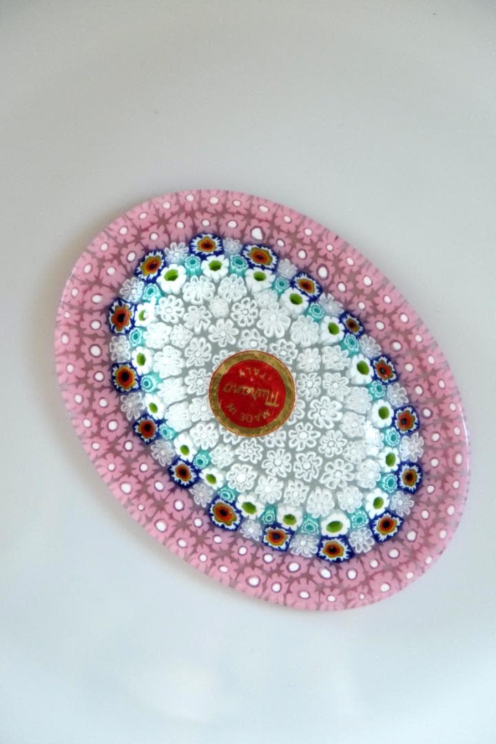 ベネチアングラス プレート ミルフィオリ 小皿 モレッティ 田子美紀 江波冨士子