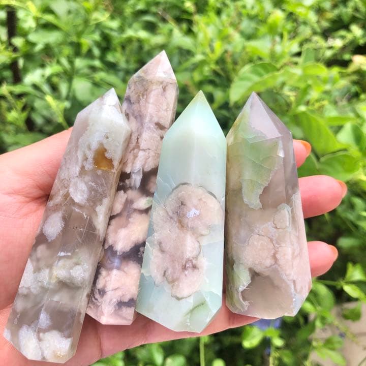 Green flower agate タワーセット C