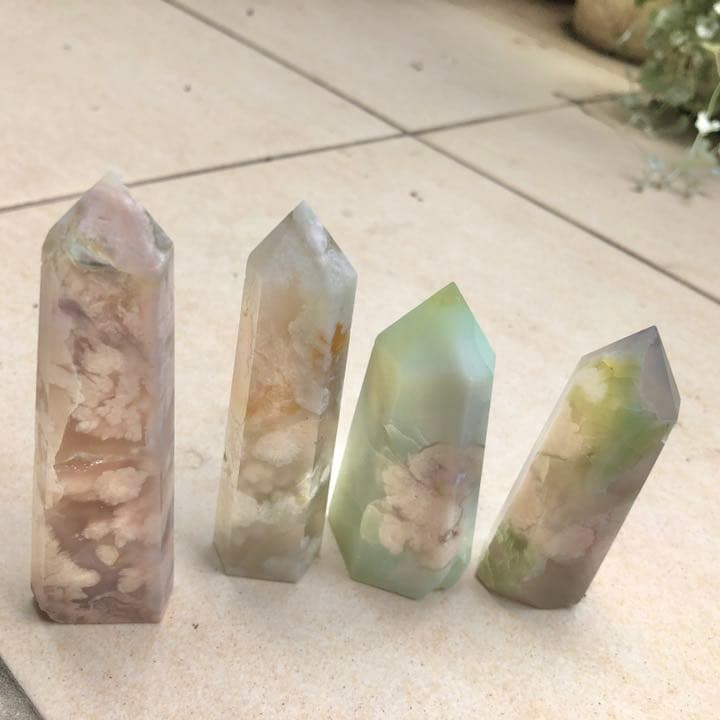 Green flower agate タワーセット C