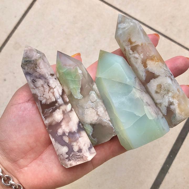 Green flower agate タワーセット C