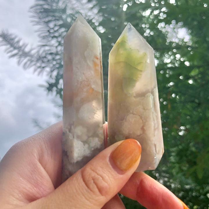 Green flower agate タワーセット C