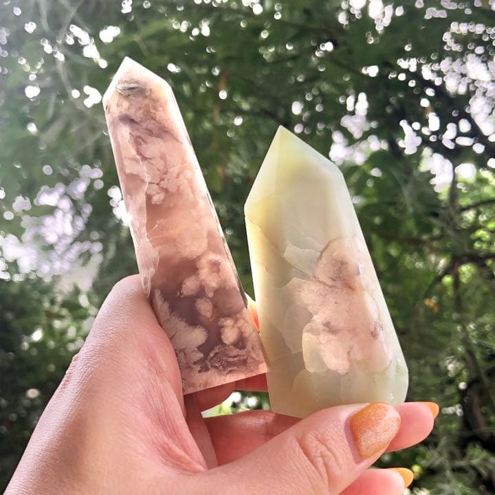 Green flower agate タワーセット C