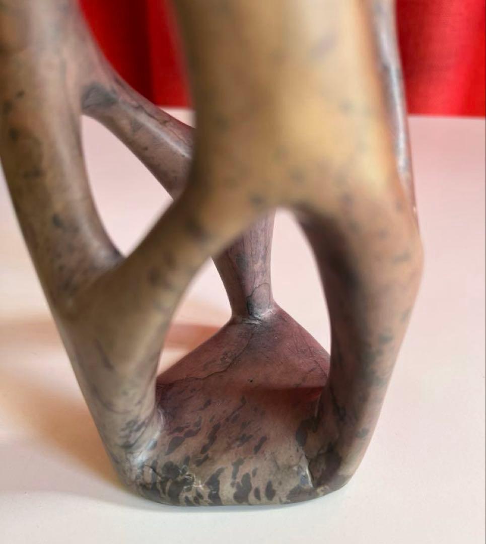 ヴィンテージ　ケニア　ソープストーン　オブジェ　彫刻　プリミティブアート　モダン