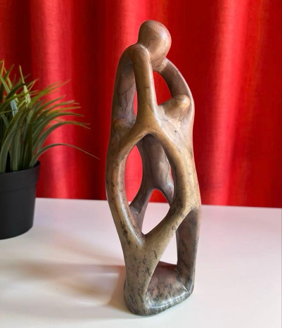 ヴィンテージ　ケニア　ソープストーン　オブジェ　彫刻　プリミティブアート　モダン